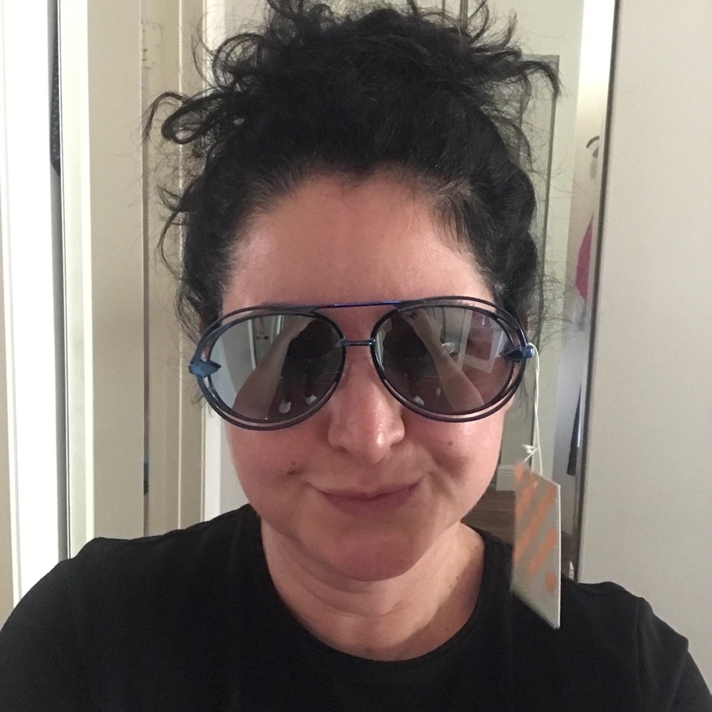 KAREN WALKER Jacques Navy Aviator Sunglasses - Picture 8 of 8
